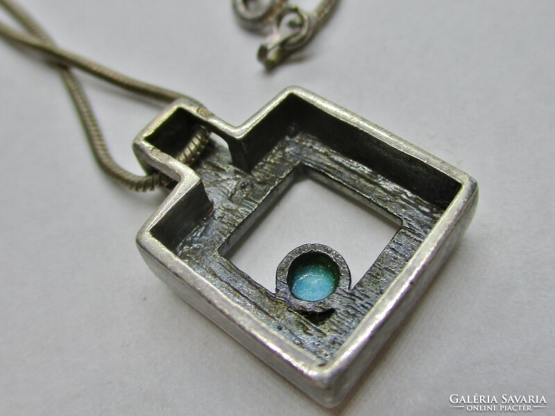 Beautiful silver necklace with turquoise stones