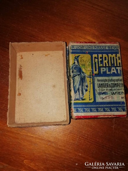 Antique 1920s germania empty box for storing glass negatives