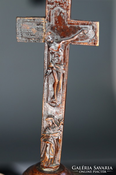 18th century reliquary crucifix / 18th c. Crucifix Corpus Christi and Mary