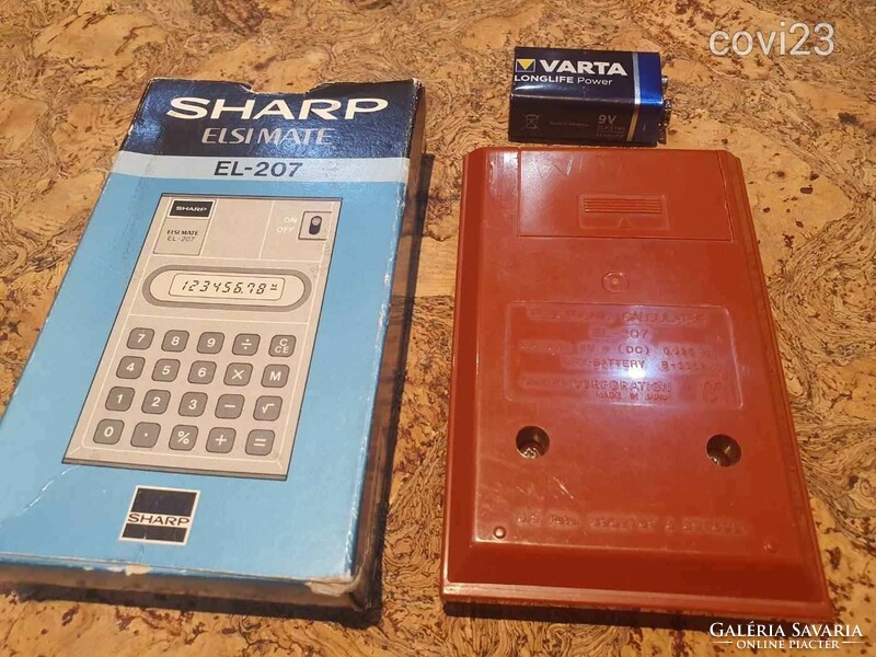 Retro sharp számológép EL-207 dobozában irószer szocreál kádár