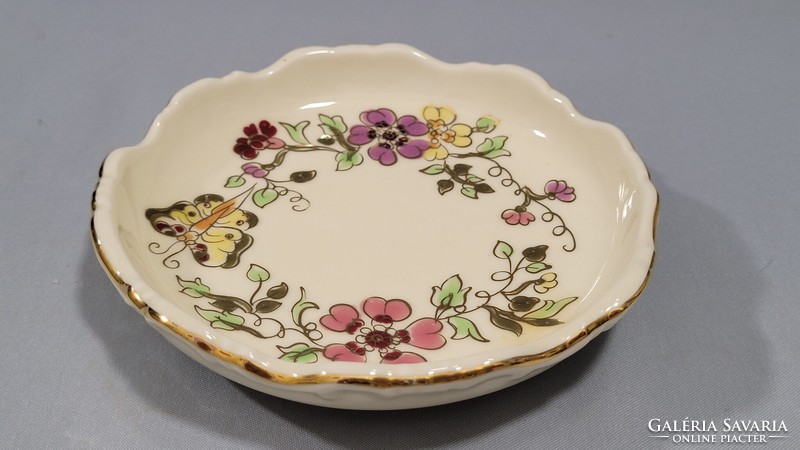 Zsolnay butterfly hand-painted porcelain ring tray, tray