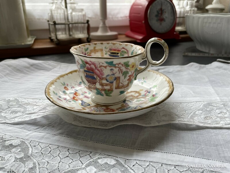 Special! Antique hand-painted English cup set inside and out