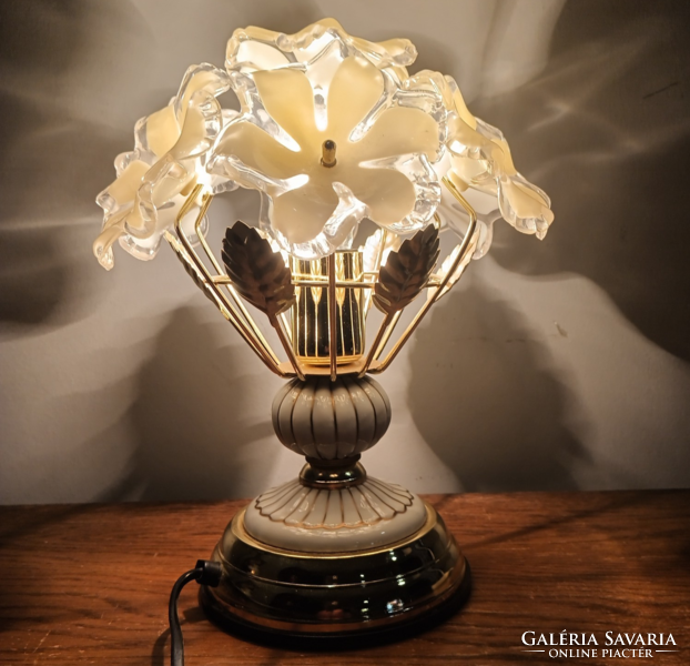 Vintage Muránoi ? üveg virág asztali lámpa Alkudható