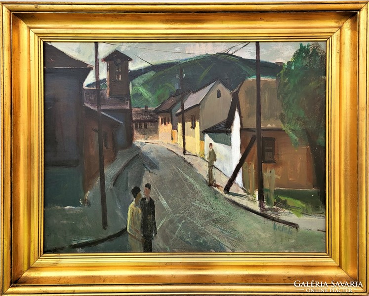 Jenő Keleti Sr. (1920 - 1998) pedestrians street view c. Gallery painting with original guarantee!