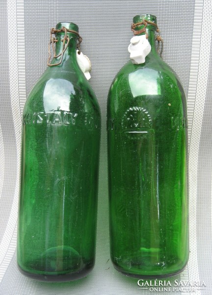 2 Margitsziget crystal water/mineral water bottles