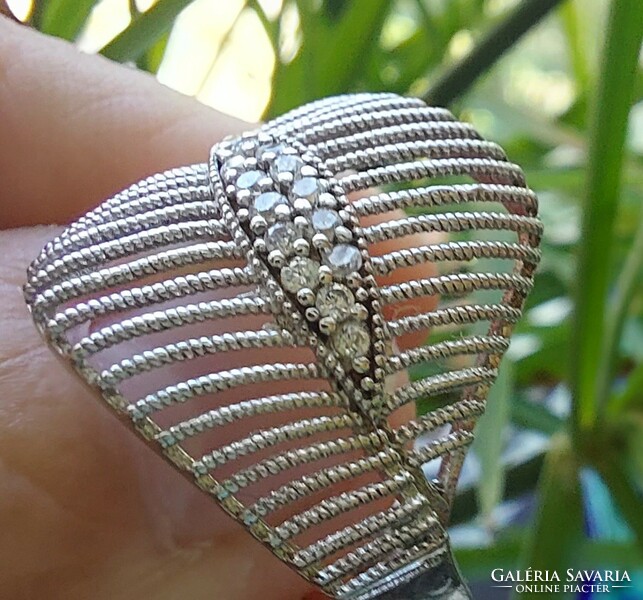 Beautiful real silver ring in art deco style