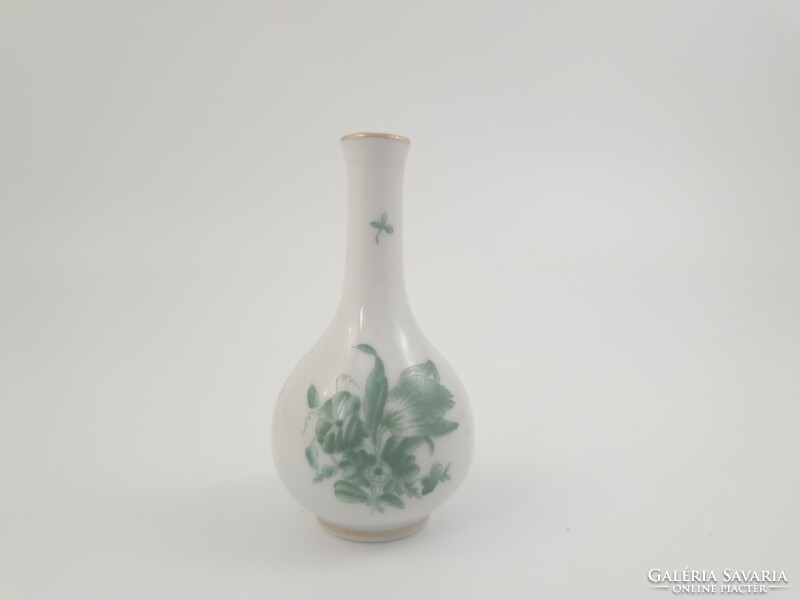 Herendi antik 1942 zöld virágmintás ibolya váza