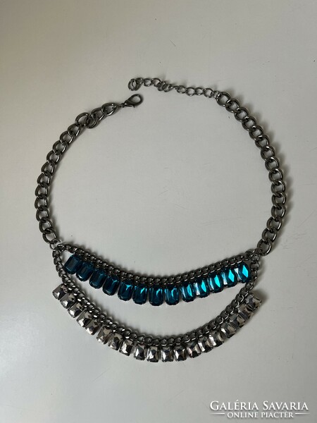 Bizsu necklace - blue stone - decorative