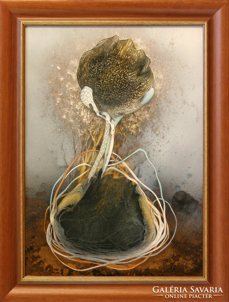 Zoltán Ludvig: Birth of a pearl - with frame 82x62 cm - artwork: 70x50 cm - 2309/360