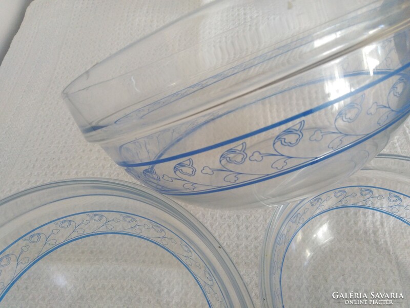 Three-piece - glass offering, bowl set / motif