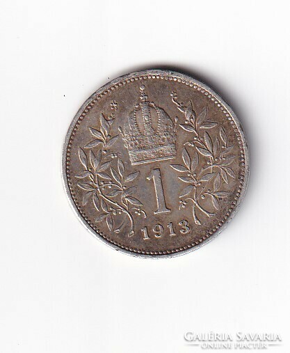 Austrian silver 1 crown 1913 (patina)