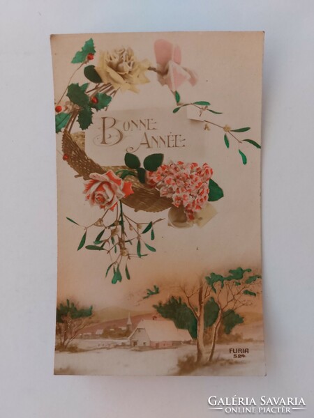 Old floral postcard