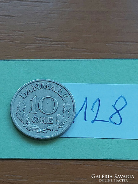 Denmark 10 öre 1964 copper-nickel, ix. King Frederick 128