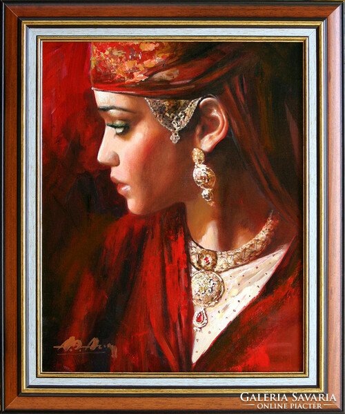 Alim Adilov: Oriental beauty - with frame 62x52 cm - artwork: 50x40cm - 23/4017