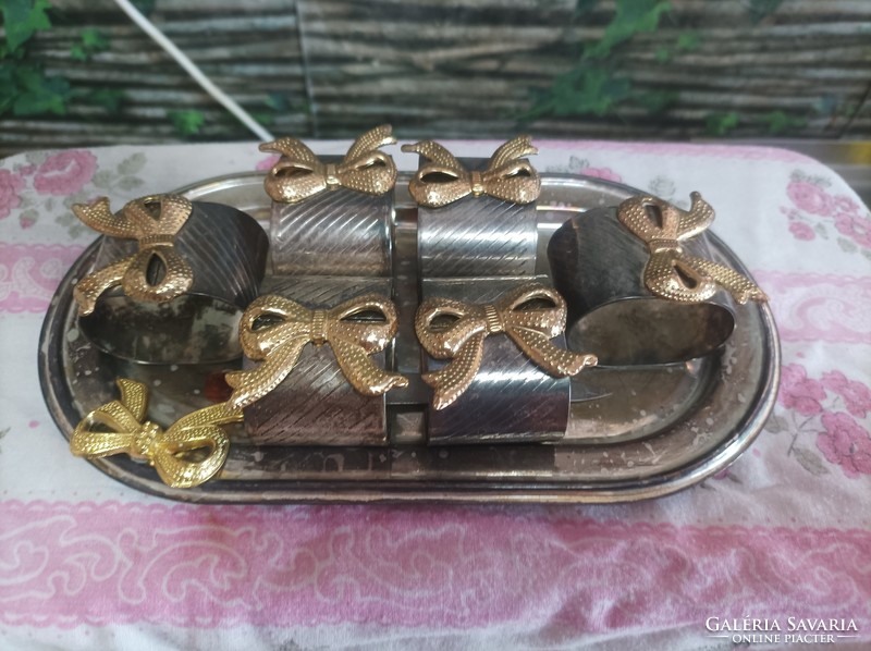 Extra beautiful unique napkin ring with tray for sale