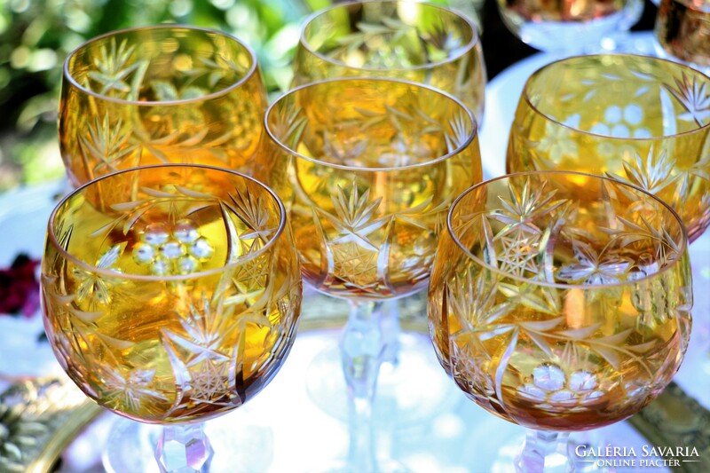 Czech Bohemian crystal champagne glasses