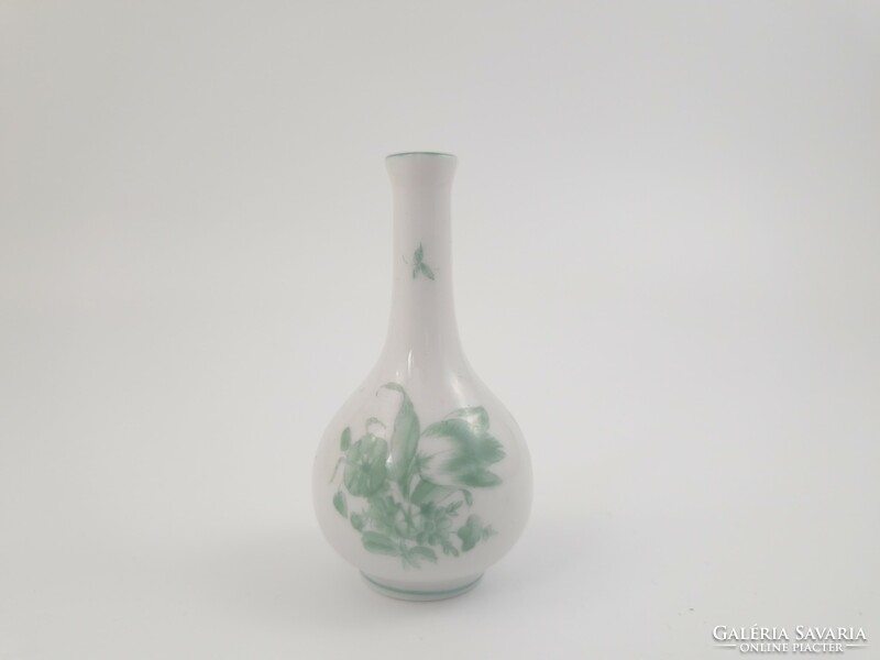 Herendi antik 1943 zöld virágmintás ibolya váza