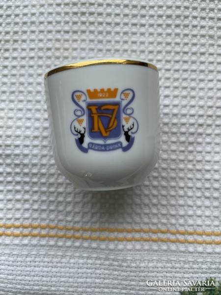 Retro porcelain glass, cognac cup - Hólloháza porcelain
