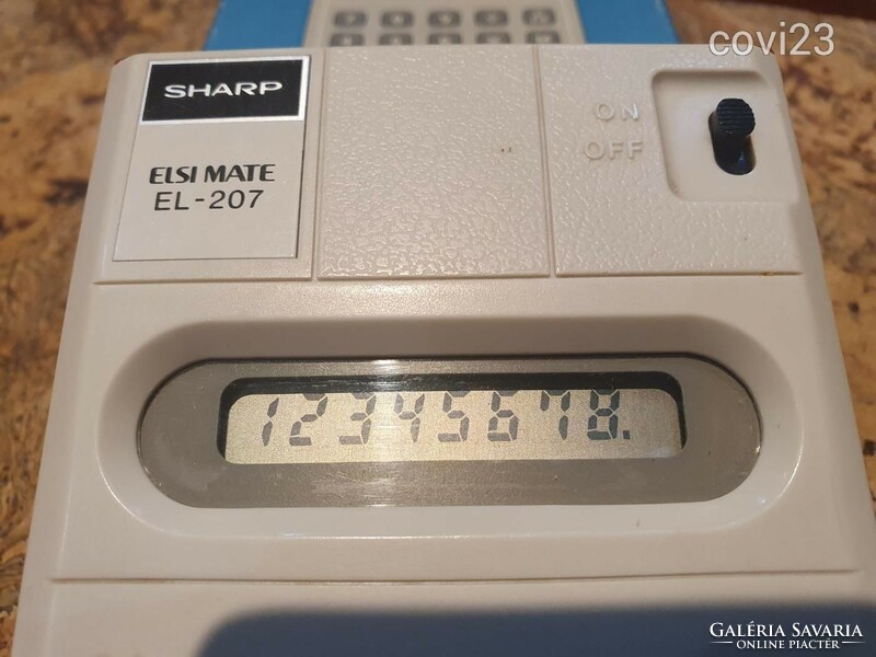 Retro sharp számológép EL-207 dobozában irószer szocreál kádár