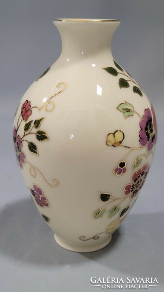 Zsolnay hand-painted butterfly porcelain vase