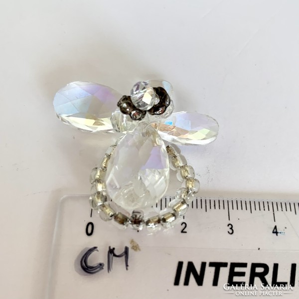 Very special large glitter acrylic butterfly ring from the 1980s, vintage ring - flexible measure