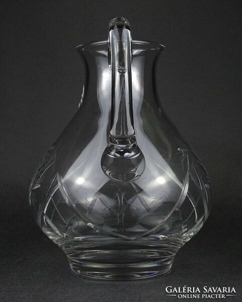 1N709 old polished blown glass jug 20.5 Cm