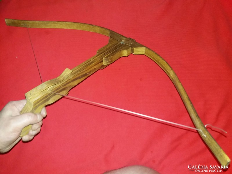Antique wooden toy working crossbow, arrow rifle tell vilmos according to the pictures