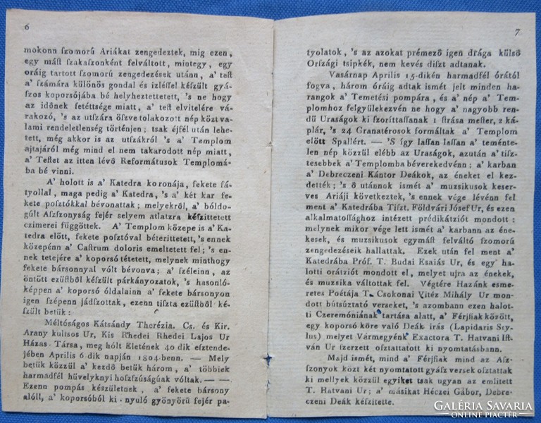 Antik nyomtatvány 1804 Császári és Királyi arany kultsos,méltóságos Kis-Rhédei Réhdei Lajos úr kedv