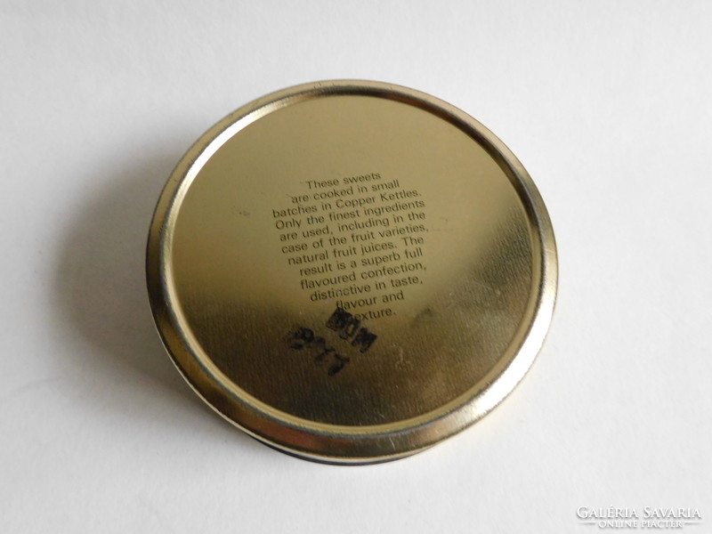 Lithographed round metal candy box from 1981 - the wedding of Prince Charles and Lady Diana