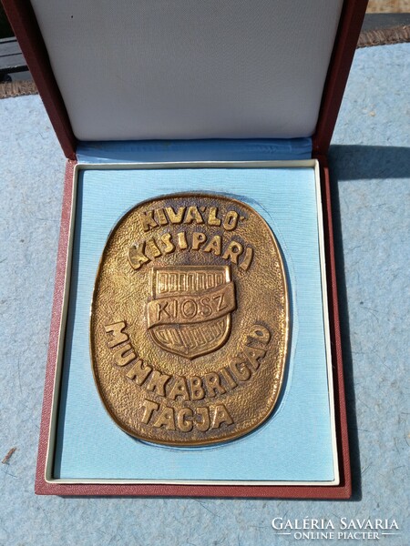 Kiosks - member of an excellent small industry work team. Bronze plaque! In its original box.
