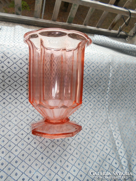 Glass vase polished on the side - 20s