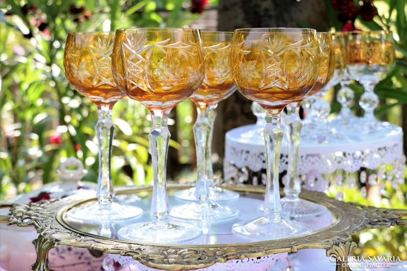 Czech Bohemian crystal champagne glasses