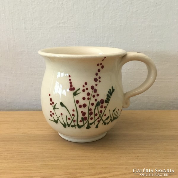 Burgundy floral mug