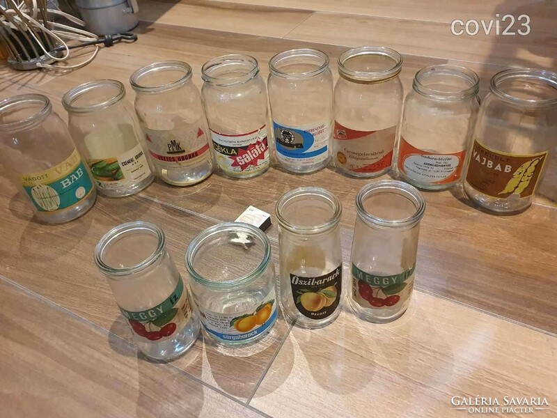 17 Pcs retro social real Hungarian label jam jars from the 1970s decoration creative