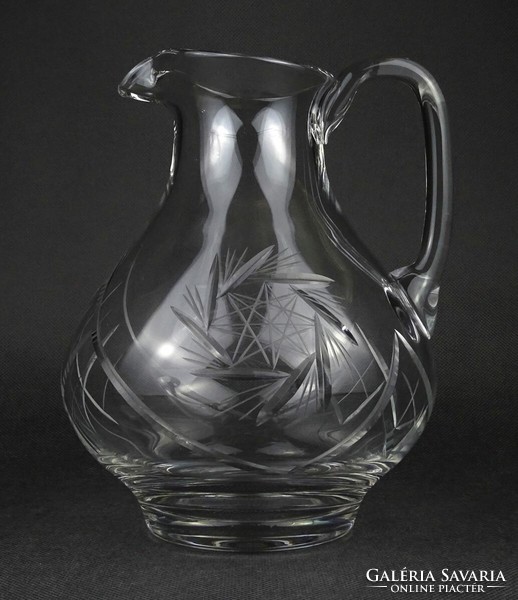 1N709 old polished blown glass jug 20.5 Cm