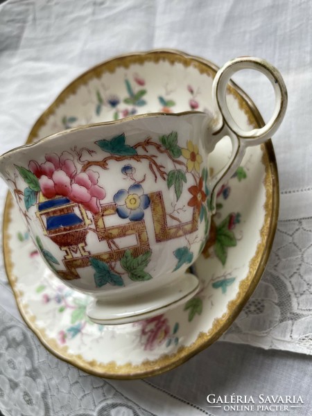 Special! Antique hand-painted English cup set inside and out