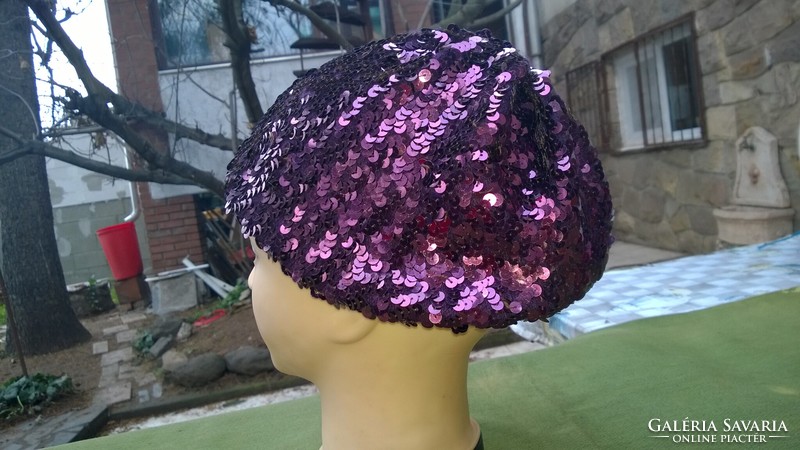 Monsoon-special casual women's cap-headwear-hat purple glitter for any head size