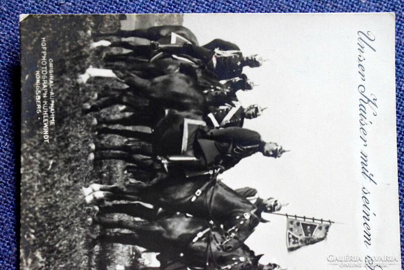 Antique postcard - József Ferenc in the company of horsemen / original cs. Court photo/Königsberg