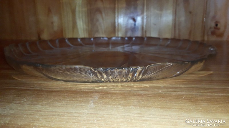 Flower-patterned transparent cake glass serving tray