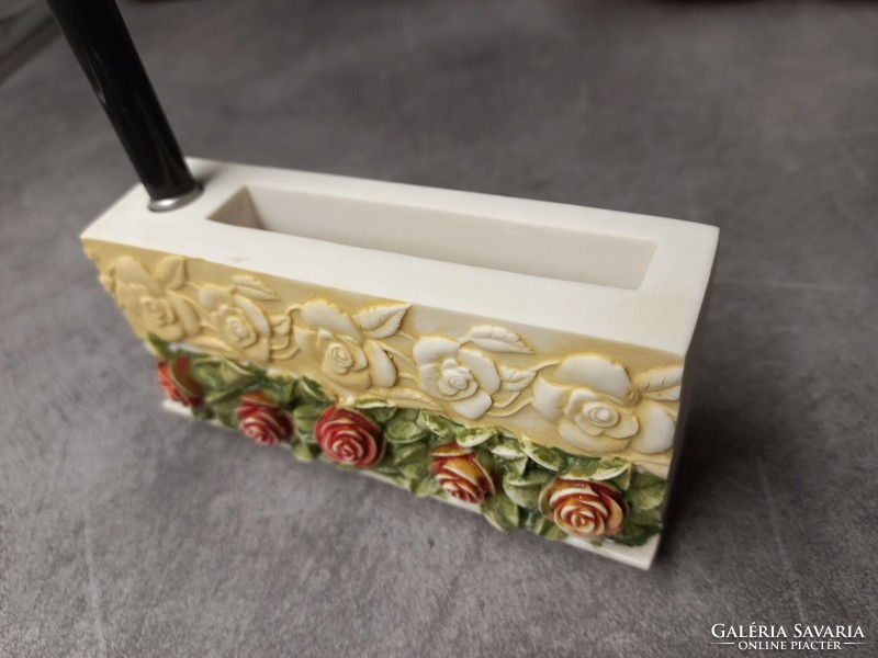 Vintage desk pen holder and notepad holder