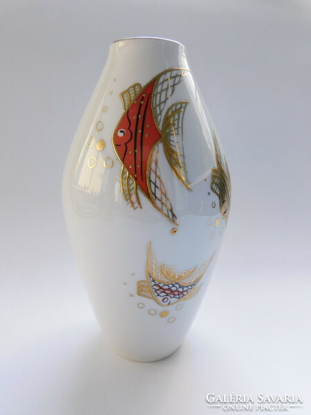 Wallendorf hand-painted goldfish vase