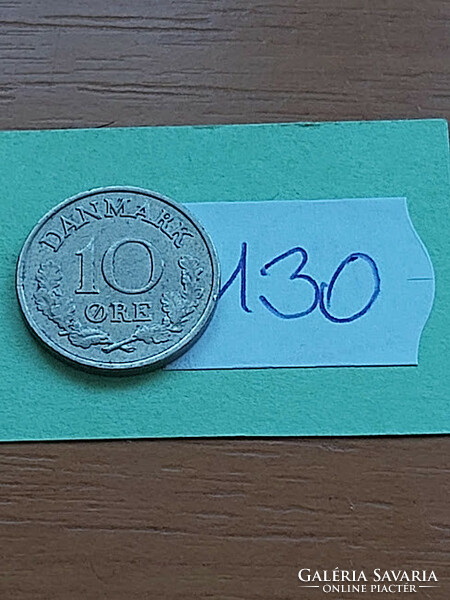 Denmark 10 öre 1967 copper-nickel, ix. King Frederick 130