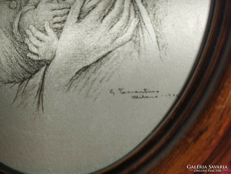 Giuseppe tarantino: handmade silk portrait in a pair
