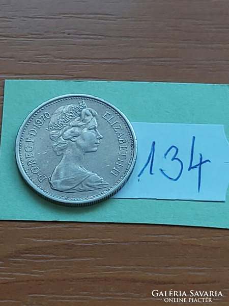 English England 5 new pence 1970 ii. Queen Elizabeth, copper-nickel 134