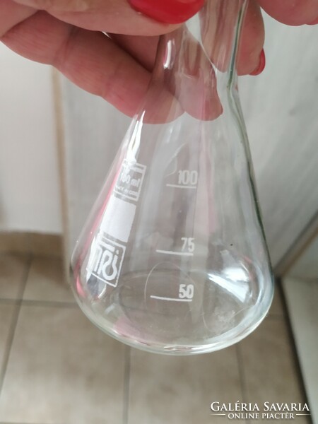 German glass 100 ml, meter, flask, test tube 5 pieces for sale!