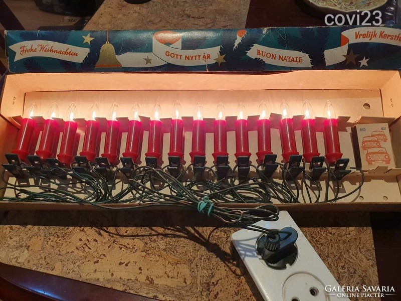 #4 Retro Christmas Tungsram 15 pcs red candle with e10 bulbs light string light string