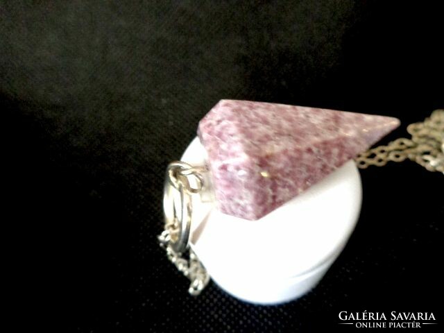 Lepidolite pendulum pendant and chain