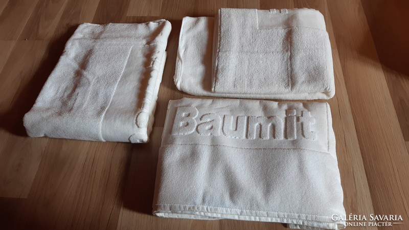 New 100% cotton towel set of 3 pieces (baumit, 3 pieces, white, 66 * 137 cm)