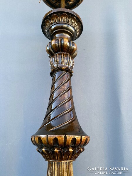 Wood carved chandelier.
