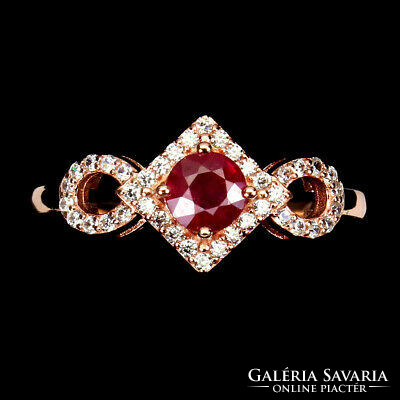 Real modern style ruby rose gold ring size 7 ¹